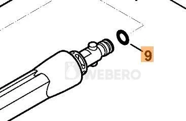 Oring uszczelniający lancy myjki STIHL | 9x2,6mm | 9645-948-7490 - obrazek 4