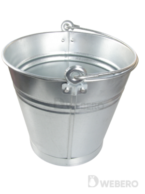 Polskie wiadro metalowe ocynkowane, dostępne w trzech rozmiarach: 10L, 12L i 15L.