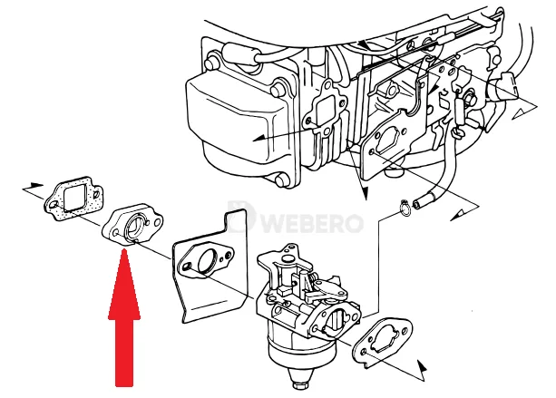 Izolator- dystans gaźnika silnika kosiarki HONDA GCV135 | 16211-ZL8-000 - obrazek 3