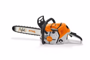 Zabawka pilarka STIHL MS500i. Widok ogólny.