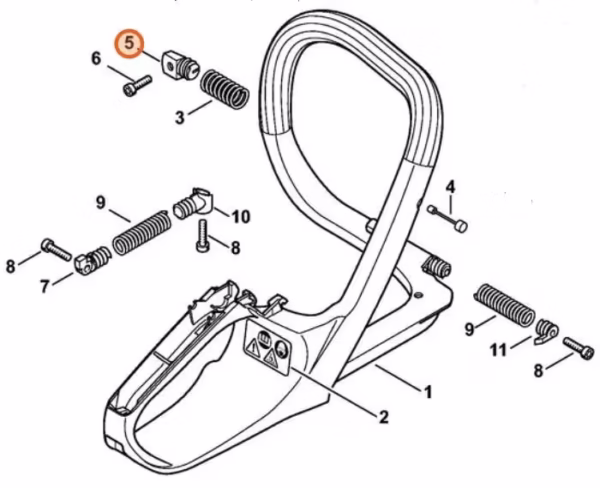 Mocowanie sprężyny uchwytu pilarki MS 171 |  MS 181 | MS 211 | STIHL - obrazek 3