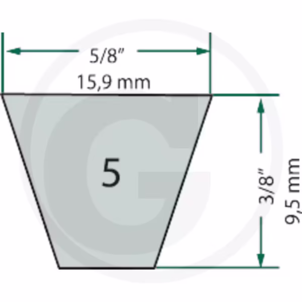Pasek klinowy 15,9mm x 2083mm | 5/8"x 82" | GRANIT - obrazek 3