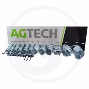 Zestaw opasek ślimakowych do węży 220 szt. + wieszak | AGTECH